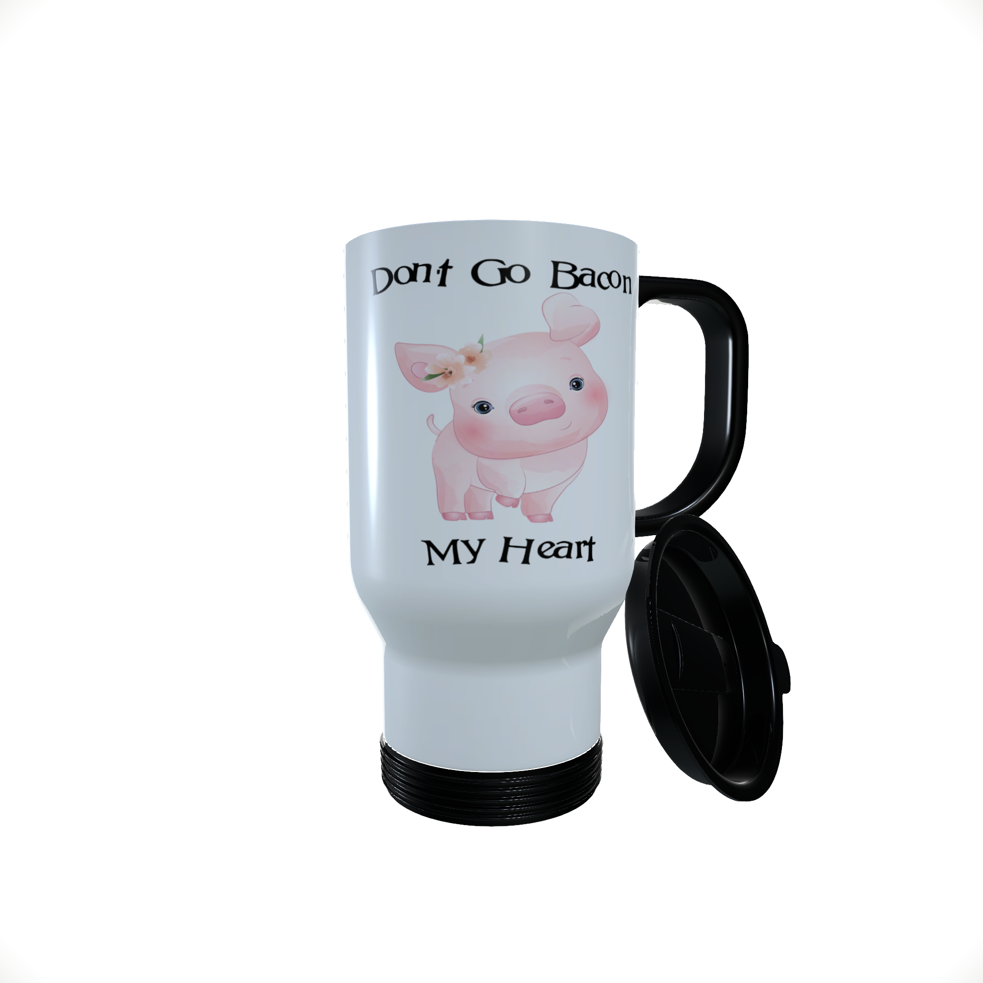 Pig - Don't Go Bacon My Heart Travel Mug, Personalised Pig